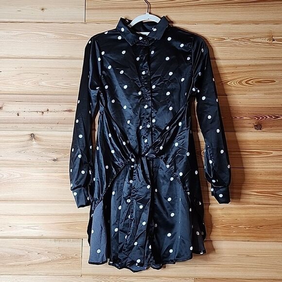 NWT Fashion Nova Classic Polka Dot Mini Dress Size Small - Picture 3 of 7